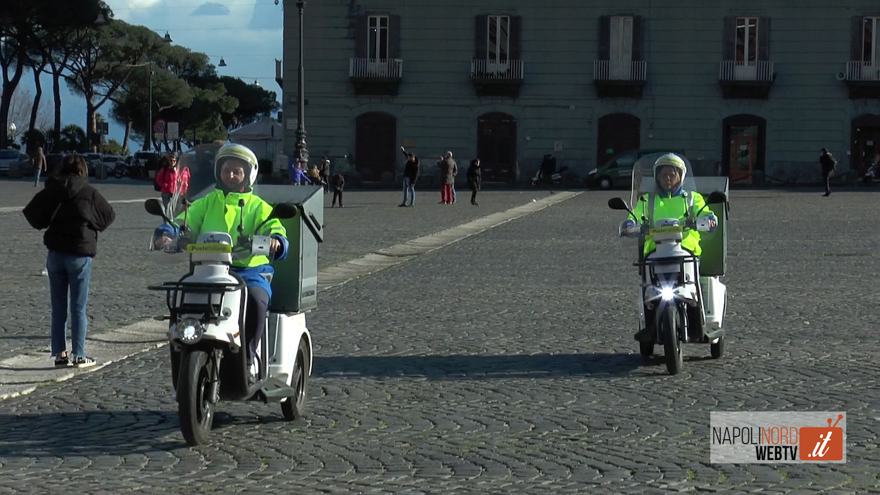 Poste Italiane, la mobilità è sempre più sostenibile: a Napoli via ai nuovi tricicli elettrici. Video
